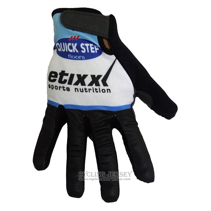 2020 Etixx Quick Step Full Finger Gloves Cycling Black White
